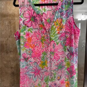 Lilly Pulitzer Floral Sleeveless Top - Pink, Green, Blue